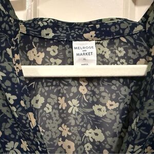 Melrose and Market Navy Floral Top